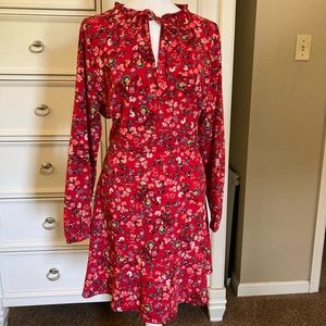 Loft Red Floral Dress